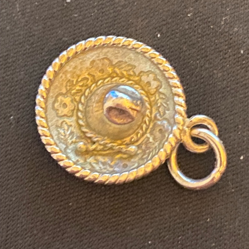 Sombrero hat charm 3D sterling silver uncut